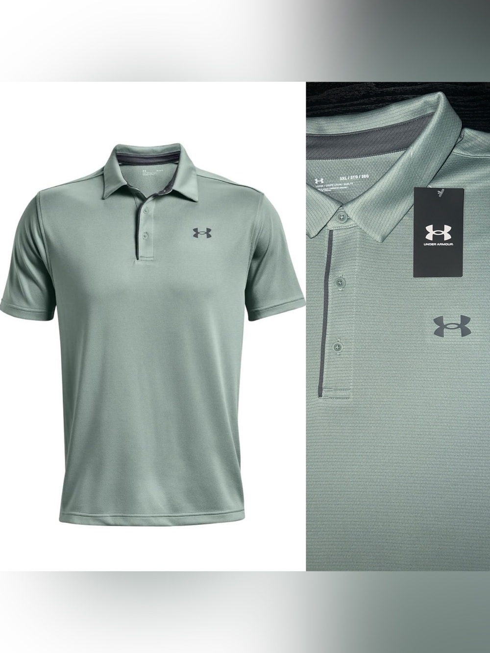 Size: 3XL🔥Under Armour Tech Golf Polo, Silica Green, Lightweight, Breathable.